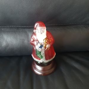 Santa glass. Vintage. Hand painted.